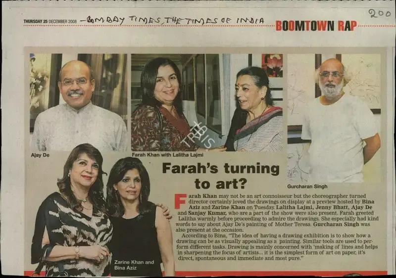 Farah's Turning to Art?, 2008, Newspaper Clipping