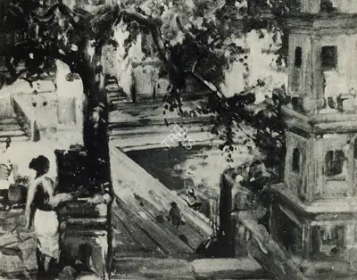 A.X. Trindade (Artist), Banganga, 1927, Painting