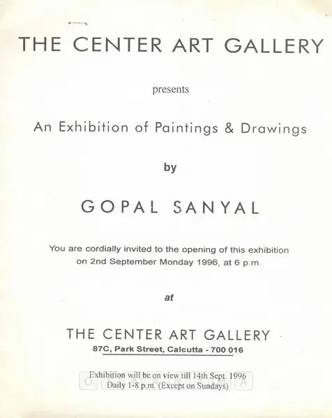 Gopal Sanyal (Artist), Gopal Sanyal, 1996, Solo Exhibition Invitation