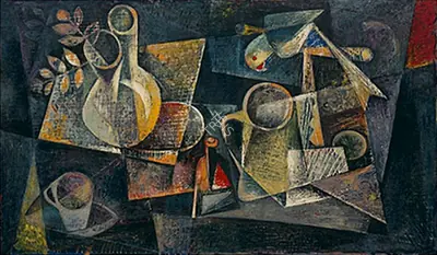 Jyoti Bhatt (Artist), Still Life with Parrot, 1955, Painting