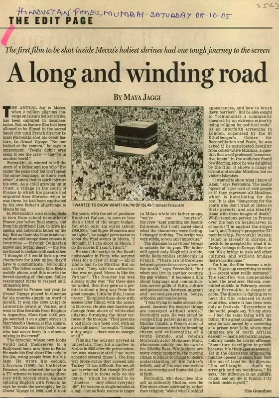Maya Jaggi (Reporter), A Long And Winding Road, 2005, Newspaper Clipping