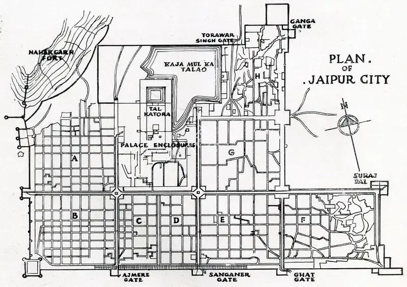 Unknown (Cartographer), Plan of Jaipur City, Map