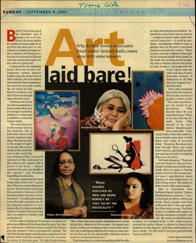 Avinash Kalla (Reporter), Art laid bare!, 2007, Newspaper Clipping