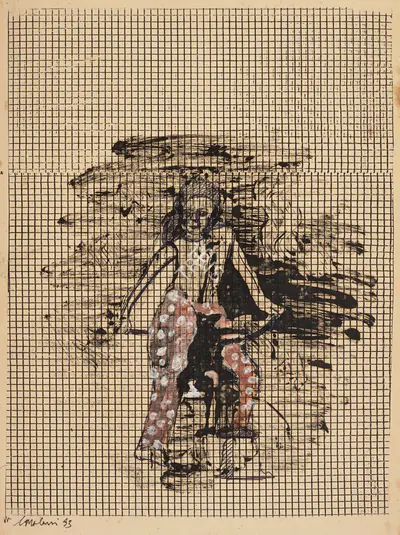 Nalini Malani (Artist), Untitled (Figure), 1993, Graphic Art