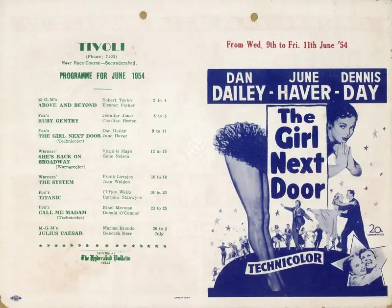 Richard Sale (Director), The Girl Next Door, 1953, Handbill