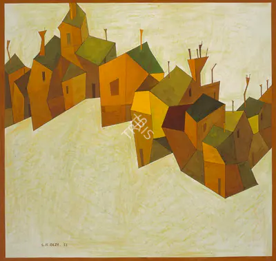 Raza, S.H. (Artist). Untitled (Horses), 1953 | Painting, Ch.NeY/22.03.23, 2023 · Christie's