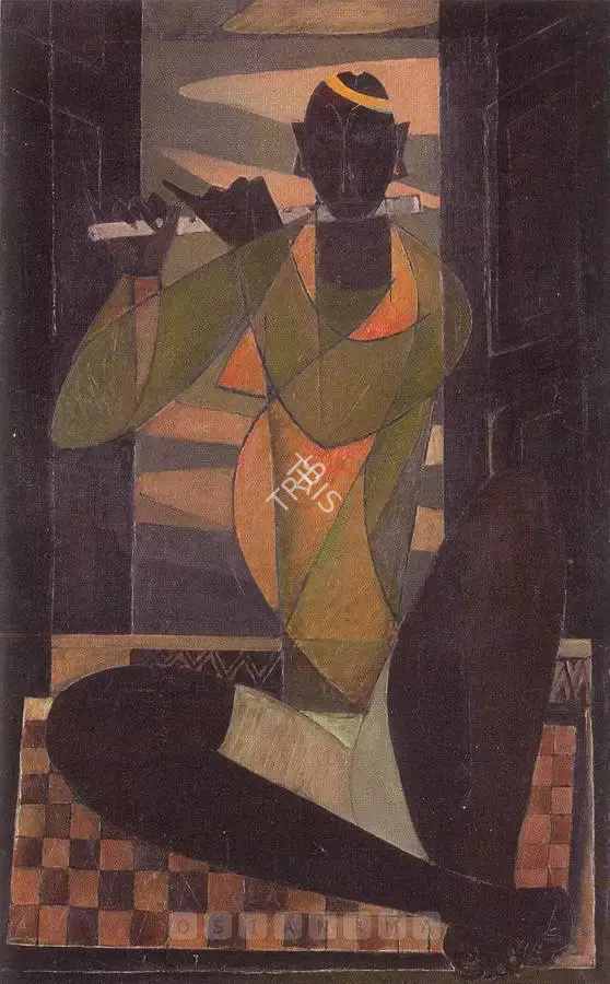 Sen, Paritosh (Artist). Untitled (Joueur De Flute), 1951 | Painting, Ch.Lon/10.06.10, 2010 · Christie's