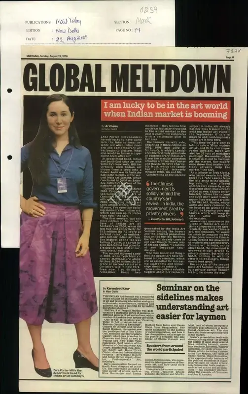 Archana Khare (Reporter), Global Meltdown, 2009, Newspaper Clipping