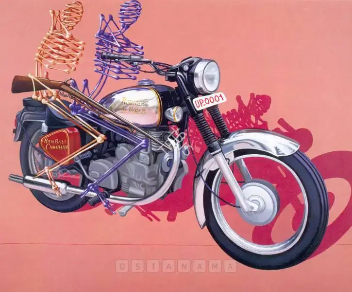 Rambali Chauhan (Artist), Men At Work, 2008, Painting