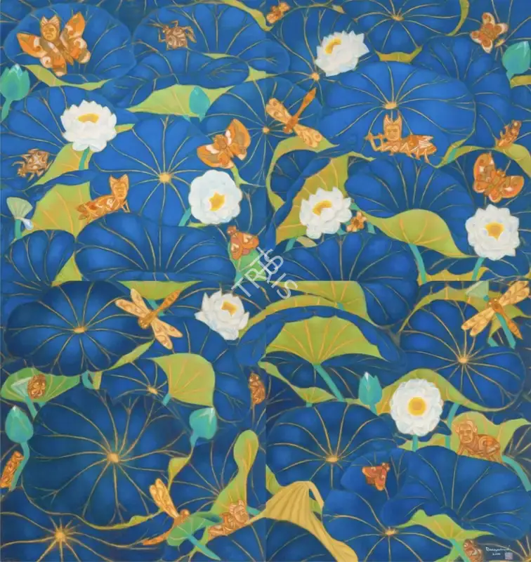 Ramachandran, A. (Artist). Autobiography of an Insect in the Lotus Pond, 2000 | Painting, Sa.Del/16.09.23, 2023 · Saffronart
