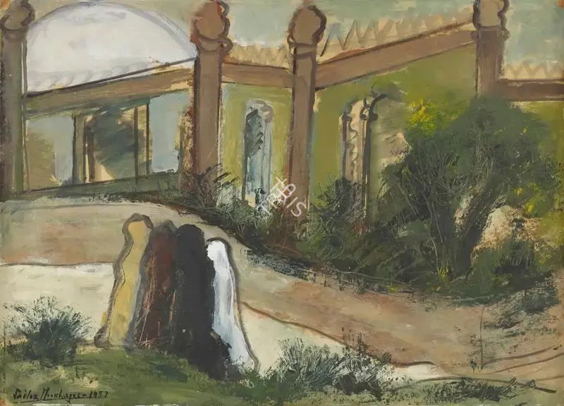 Mookherjea, Sailoz (Artist). On the way to Nizamuddin, 1957-1958 | Painting, Sa.Onl/25.06.20, 2020 · Saffronart