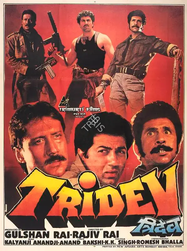 Gulshan Rai (Producer), Tridev, 1989, Full Sheet Poster