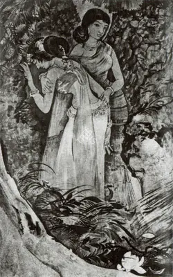 Nandalal Bose (Artist), The Grief of Uma, 1920, Painting