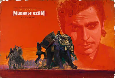 Nirajkar Faiz (Artist), Mughal E Azam, 1960, Showcard