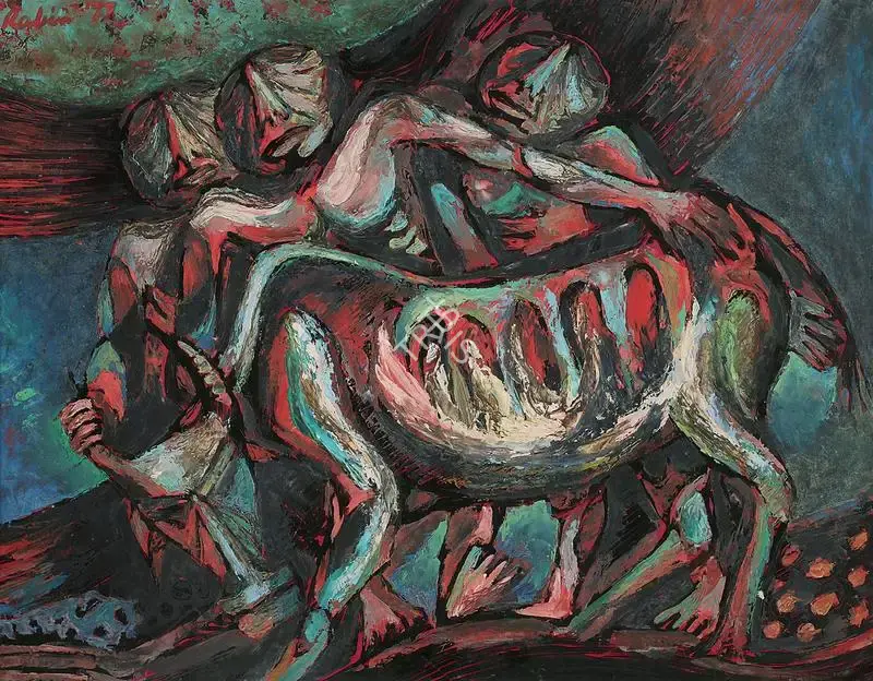 Mondal, Rabin (Artist). Crossing the Border, 1977 | Painting, DAG.Del/06.12.16, 2016 · DAG