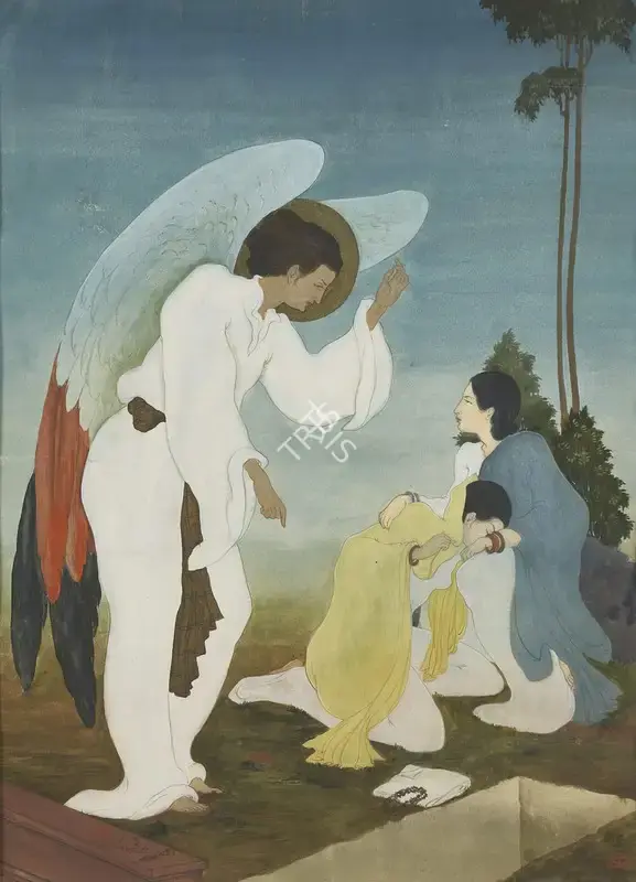 Alfred David Thomas (Artist), Angel at a Graveside, 1932, Painting