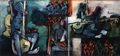 M.F. Husain (Artist), Ragamala Series, 1960, Painting