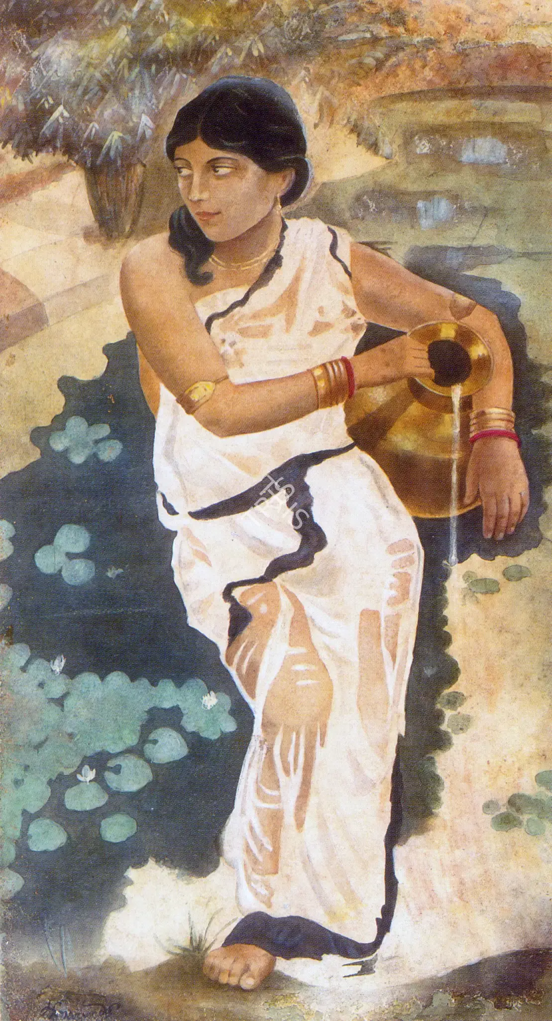 Hemendranath Mazumdar (Artist), Village Girl, Painting