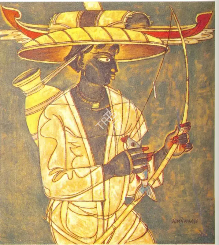 A.A. Almelkar (Artist), The Catch, 1968, Painting