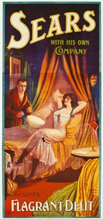 Sears (Magician), Sear with His Own Company Presents Flagrant Delit, Magic Publicity Art & Memorabilia