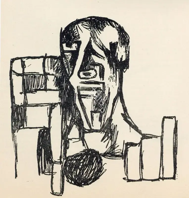 Satish Gujral (Artist), Untitled, 1955, Drawing
