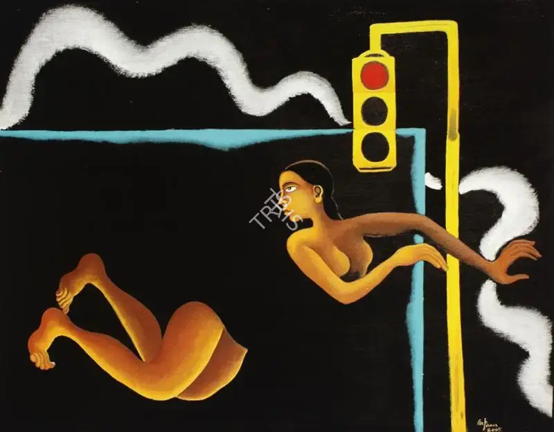 Arpana Caur (Artist), Floating Woman, 2005, Painting