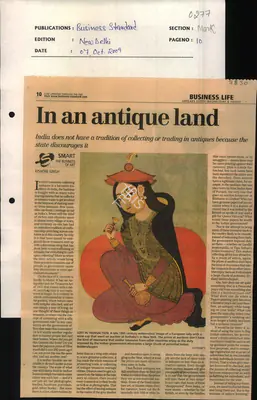 Kishore Singh (Reporter), In an Antique Land, 2009, Newspaper Clipping