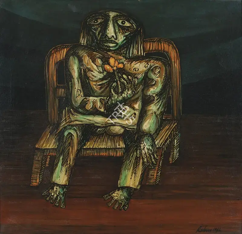 Rabin Mondal (Artist), Man Acting as King, 1982, Painting