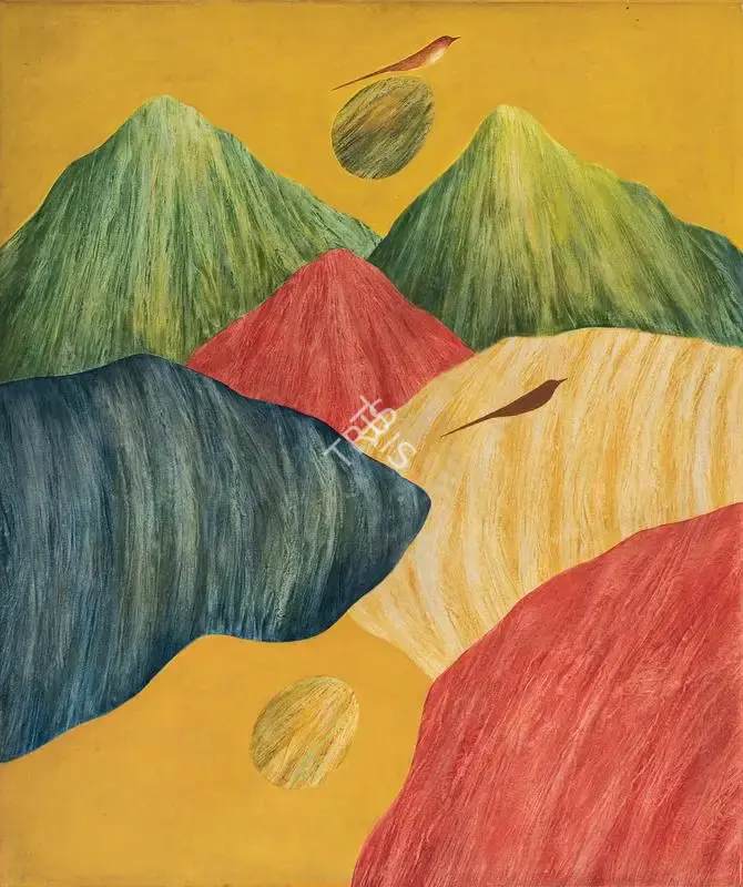 J. Swaminathan (Artist), Mountain & Bird Series, 1979, Painting