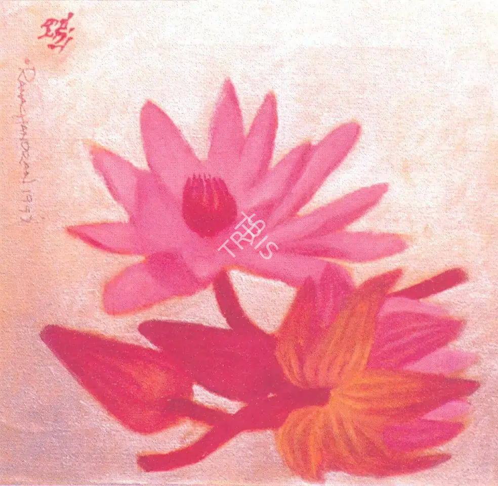 A. Ramachandran (Artist), Study of Water Lilies, 1997, Painting