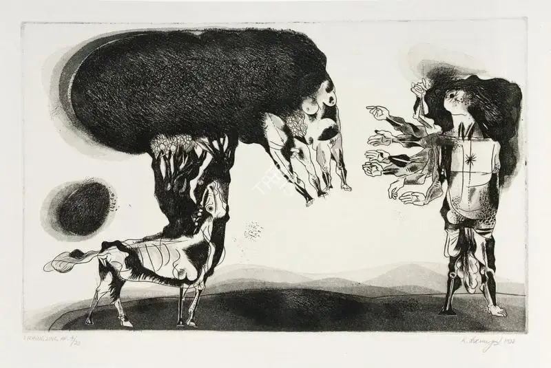 K. Laxma Goud (Artist), Untitled, 1970, Graphic Art