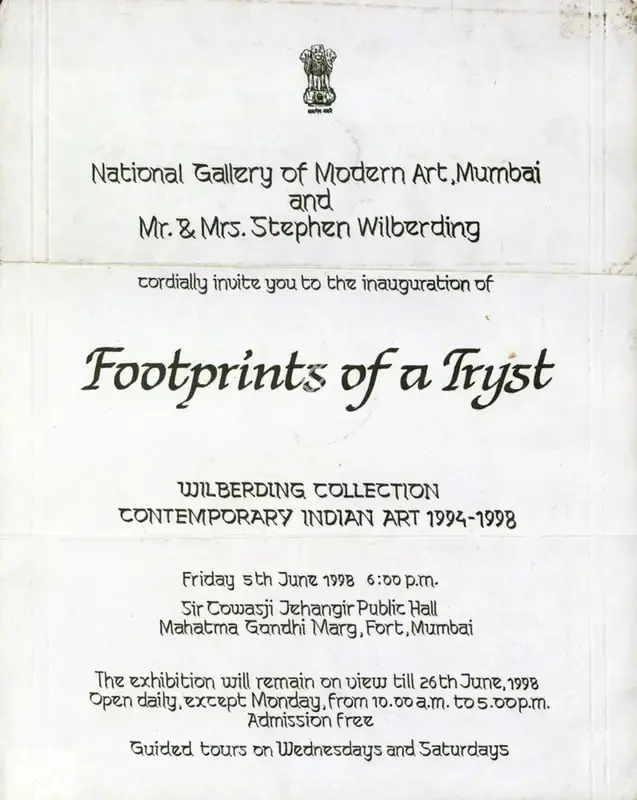 National Gallery of Modern Art (Organiser), Footprints of a Tryst, 1998, Group Exhibition Invitation