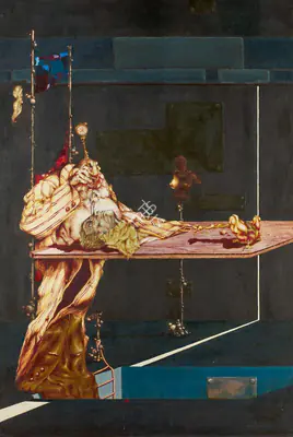 Kaleka, Ranbir (Artist). Critic's Dilemma, 1973 | Painting, So.Lon/10.06.19, 2019 · Sotheby's