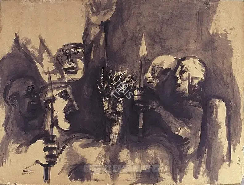 Nikhil Biswas (Artist), Coronation, 1966, Painting