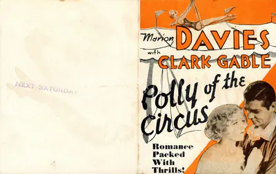 Marion Davies (Producer), Polly of the Circus, 1932, Handbill