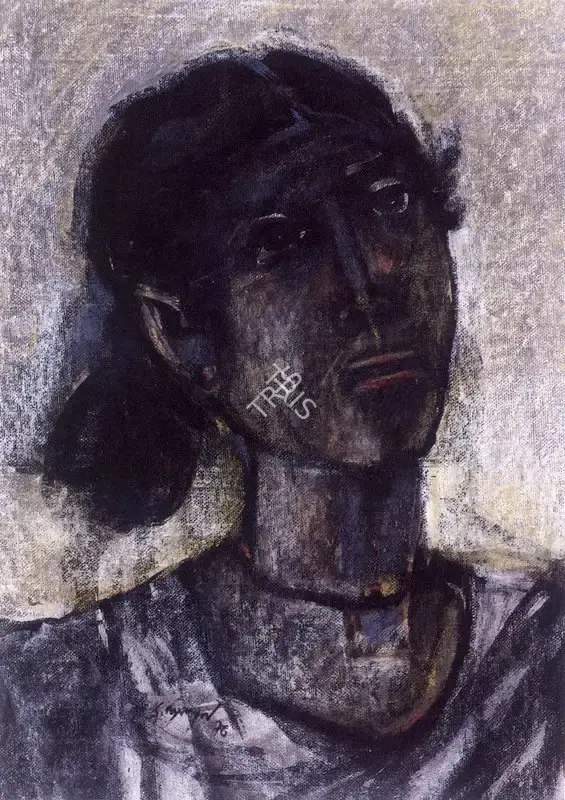 K. Laxma Goud (Artist), Female Nude, 1976, Painting