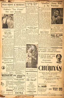 D.C. Shah (Editor), "Churiyan" Draws Well at the West-End, 1942, Film Review