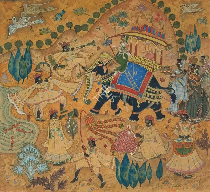 A.A. Almelkar (Artist), Jal Mandir, 1951, Painting