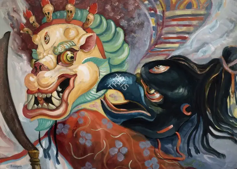 Devayani Krishna (Artist), The White Lion of the Snow, 1950, Painting