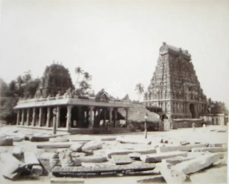 Unknown (Photographer), Ganesa Temple & Western Gopuram - Chidambaram, Antiquarian Photograph