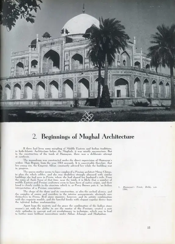 Anonymous (Essayist), Beginnings of Mughal Architecture, 1958, Essay