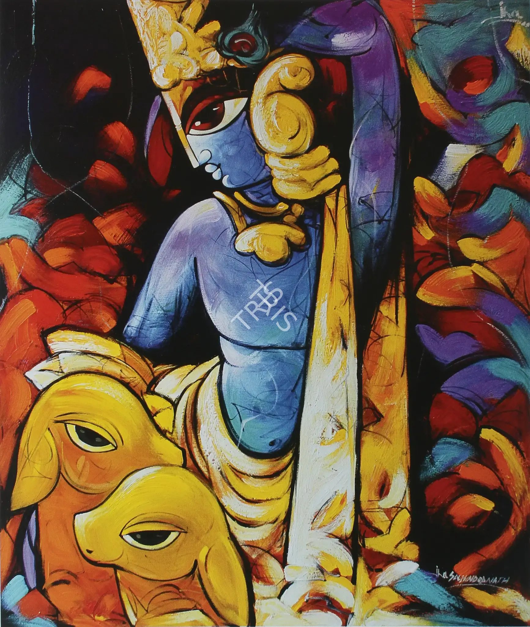 Sachindranath Jha (Artist), Krishna, 2011, Painting