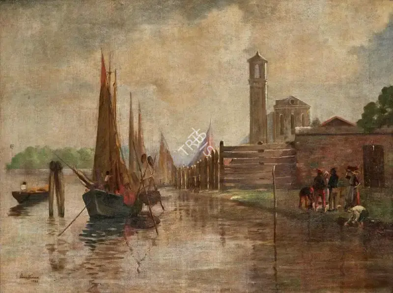 Rama Varma (Artist), European Landscape, 1938, Painting