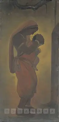 Jamini Roy (Artist), Mother & Child, 1929, Painting