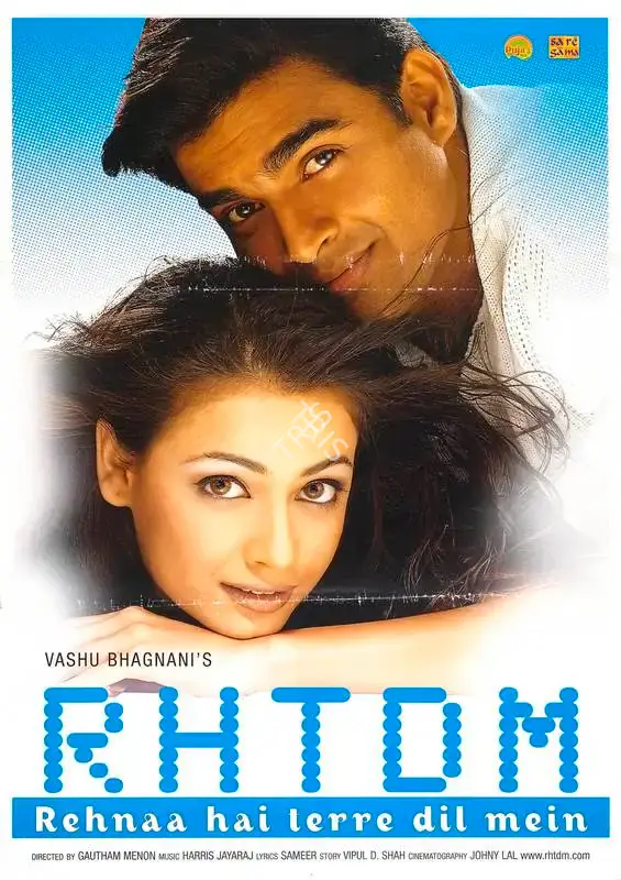 Vashu Bhagnani (Producer), Rehnaa Hai Terre Dil Mein, 2001, Full Sheet Poster