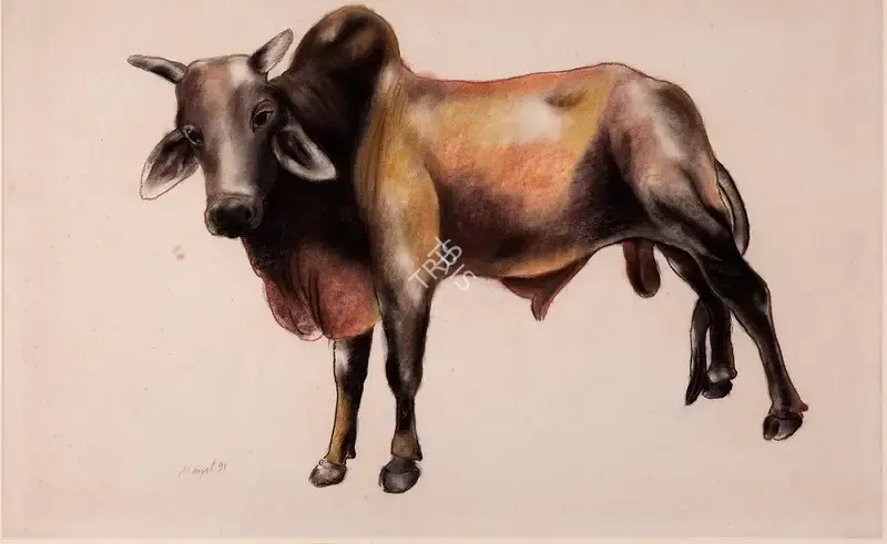 Manjit Bawa (Artist), Untitled (Bull), 1991, Drawing