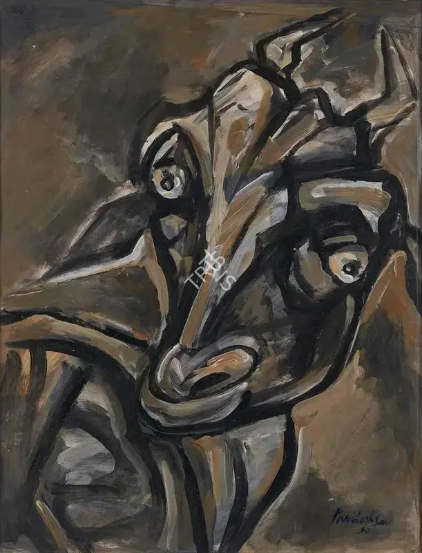 Paritosh Sen (Artist), Goat, 1990, Painting