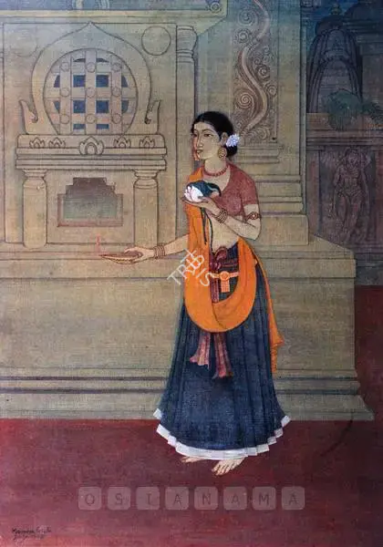 Maninder Bhusan Gupta (Artist), Malvika, 1938, Painting