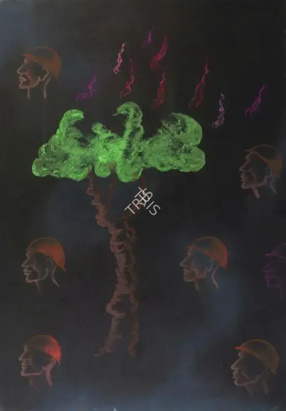 Arpana Caur (Artist), Flaming Tree, 1990, Drawing