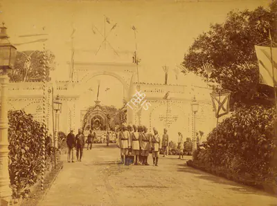 Lala Deen Dayal (Photographer), Bashir-bagh Gateway, 1889, Antiquarian Photograph